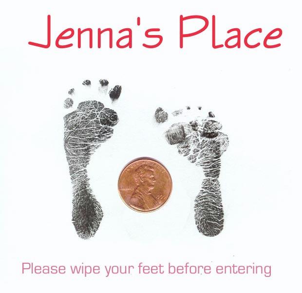 Jenna's foot print label